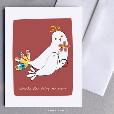 Mom Dove and Baby Card - seashell-paper-co