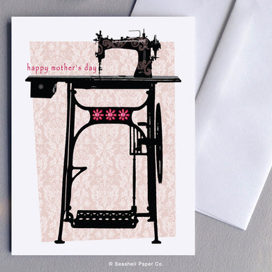 Mother's Day Sewing Machine Card - seashell-paper-co