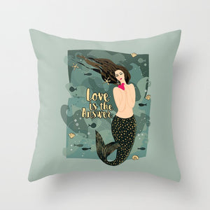 Mermaid Love  Premium Pillow - seashell-paper-co