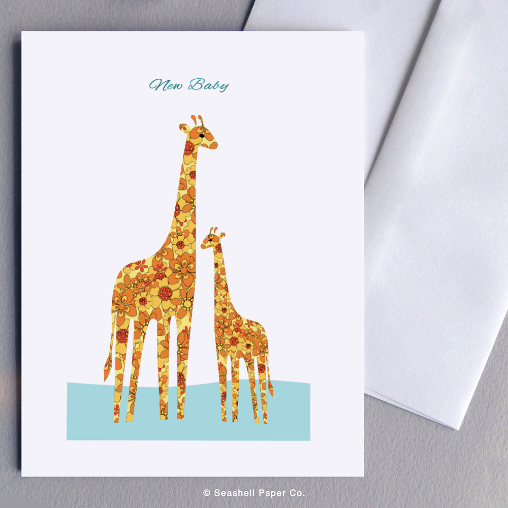New Baby Giraffe Card Wholesale (Package of 6) - seashell-paper-co