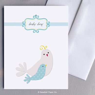 New baby Dove Card Wholesale (Package of 6) - seashell-paper-co