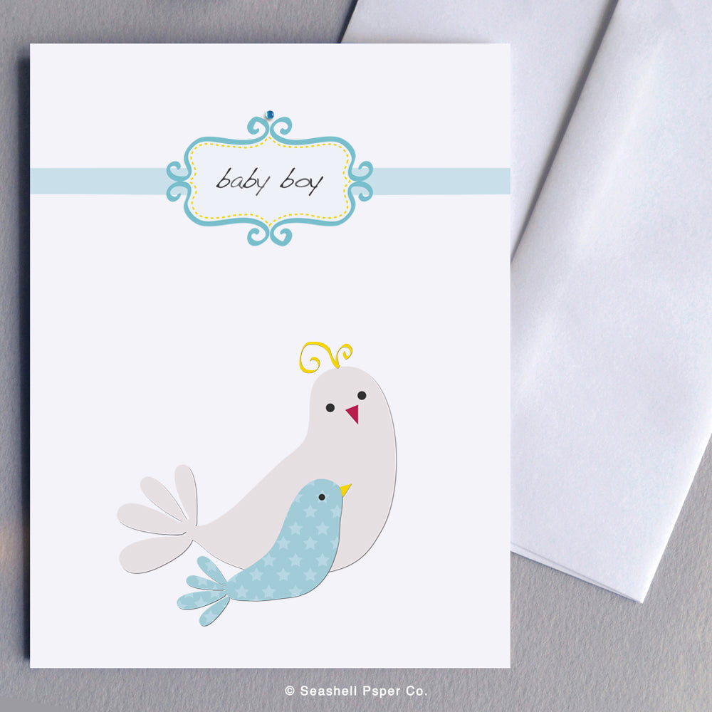 New baby Dove Card - seashell-paper-co
