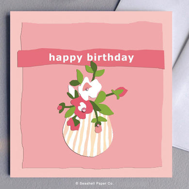 Birthday Flowers Card Wholesale (Package of 6)