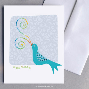 Birthday Blue Bird Card Wholesale (Package of 6) - seashell-paper-co
