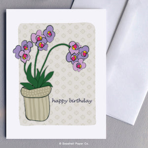 Birthday Orchid Card - seashell-paper-co