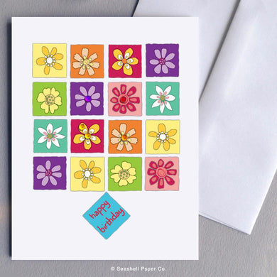 Birthday Flowers Card Wholesale (Package of 6) - seashell-paper-co
