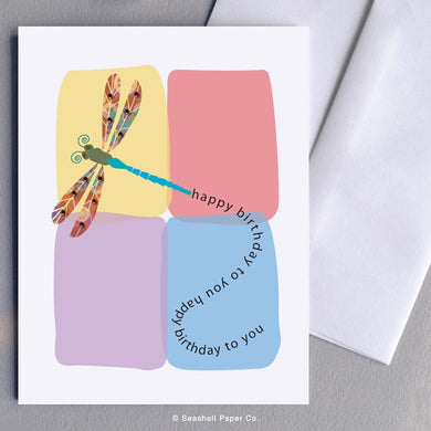 Birthday Dragon Fly Card Wholesale (Package of 6) - seashell-paper-co