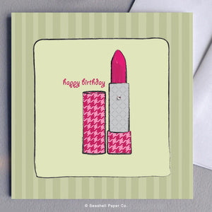 Birthday Lipstick Card Wholesale (Package of 6) - seashell-paper-co