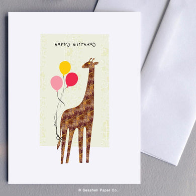 Birthday Giraffe Card Wholesale (Package of 6) - seashell-paper-co