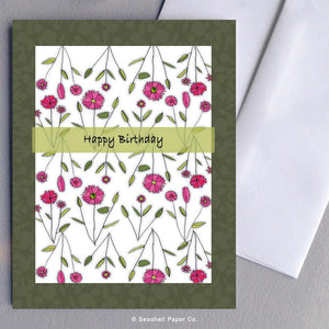 Birthday Floral Card Wholesale (Package of 6) - seashell-paper-co