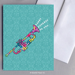 Birthday Trumpet Card - seashell-paper-co