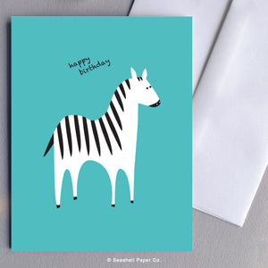 Birthday Zebra Card - seashell-paper-co