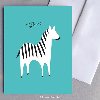 Birthday Zebra Card Wholesale (Package of 6) - seashell-paper-co