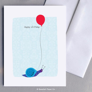 Birthday Snail Card Wholesale (Package of 6) - seashell-paper-co