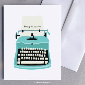Birthday Typewriter Card - seashell-paper-co