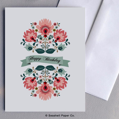 Birthday Floral Card Wholesale (Package of 6) - seashell-paper-co