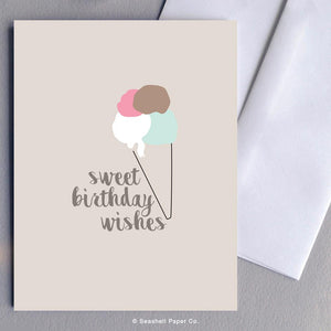 Birthday Ice Cream Card Wholesale (Package of 6) - seashell-paper-co