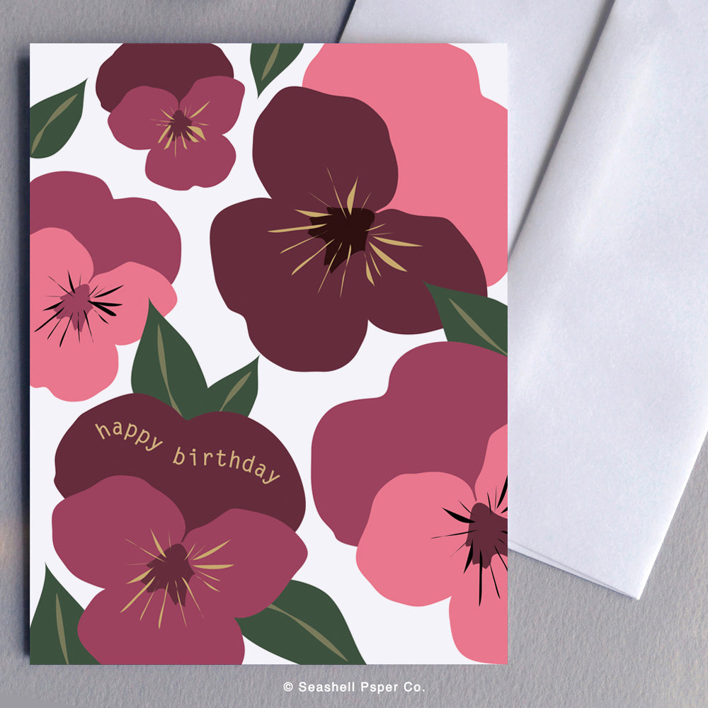 Birthday Pansy Card (Package of 6)