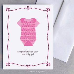 New Baby Girl Card - seashell-paper-co