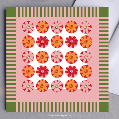Blank Flower Pattern Card - seashell-paper-co
