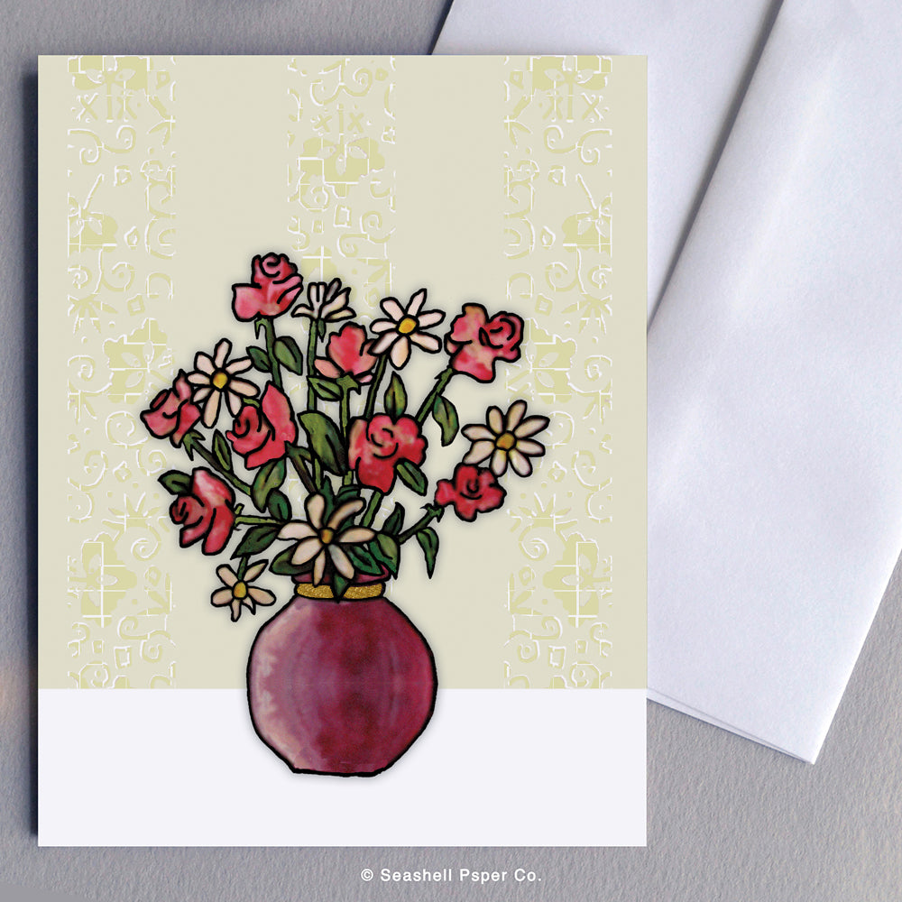 Blank Flowers Card - seashell-paper-co