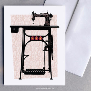 Blank Vintage Sewing Machine Card Wholesale (Package of 6) - seashell-paper-co