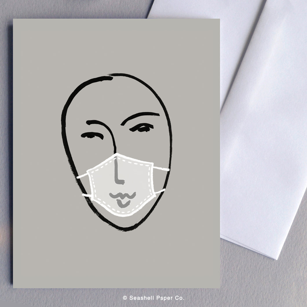 Matisse Inspired Face Mask Blank Card (Package of 6)