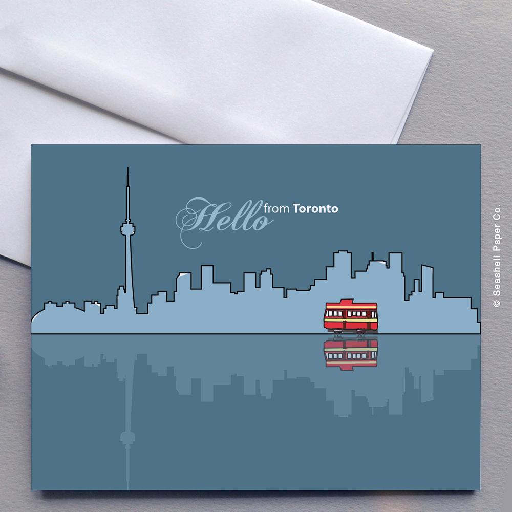 Blank Hello From Toronto Card Wholesale (Package of 6) - seashell-paper-co