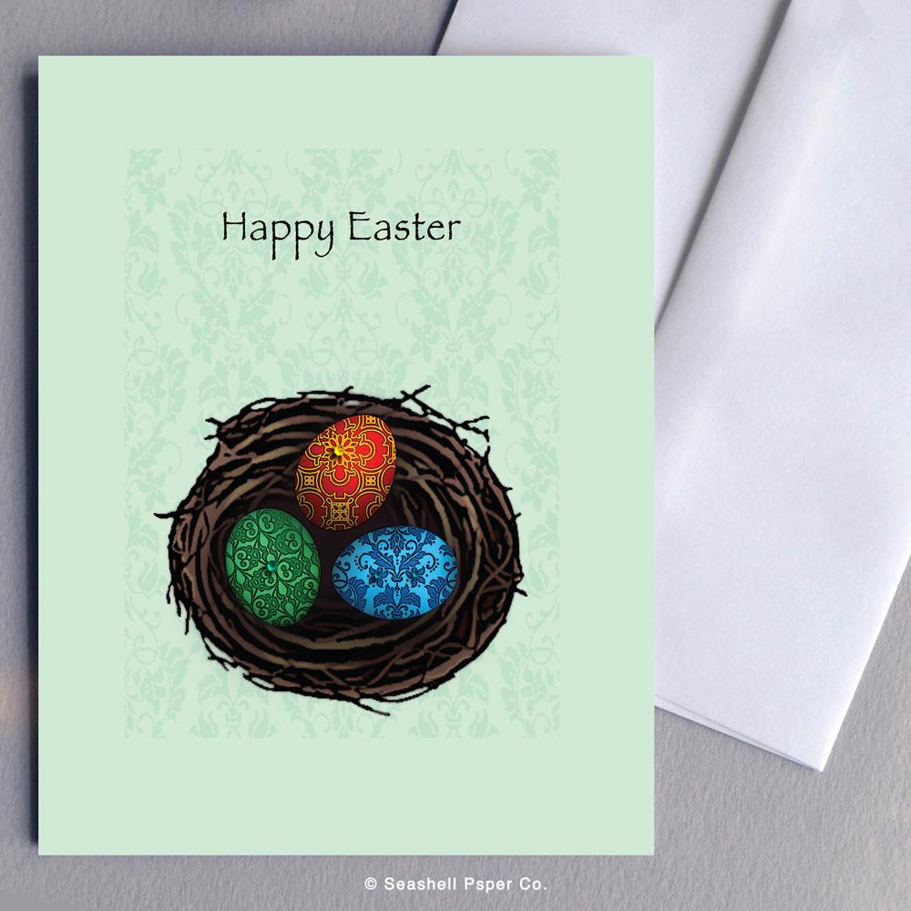 Easter Eggs & Nest Card Wholesale (Package of 6) - seashell-paper-co