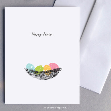 Easter Eggs & Nest Card - seashell-paper-co