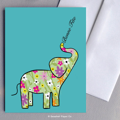 French Birthday Elephant Card Wholesale (Package of 6)