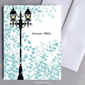 French Birthday Lamp Post Card Wholesale (Package of 6) - seashell-paper-co