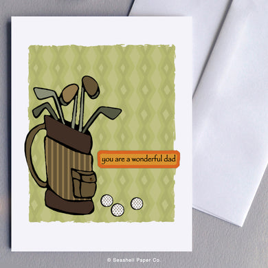 Father's Day Golf Bag Card - seashell-paper-co