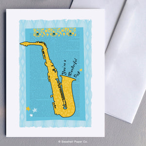 Dad Saxophone Card - seashell-paper-co