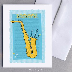 Father's Day Saxophone Card Wholesale (Package of 6) - seashell-paper-co