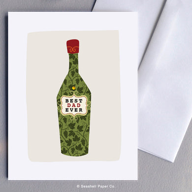 Father's Day Wine Bottle Card - seashell-paper-co