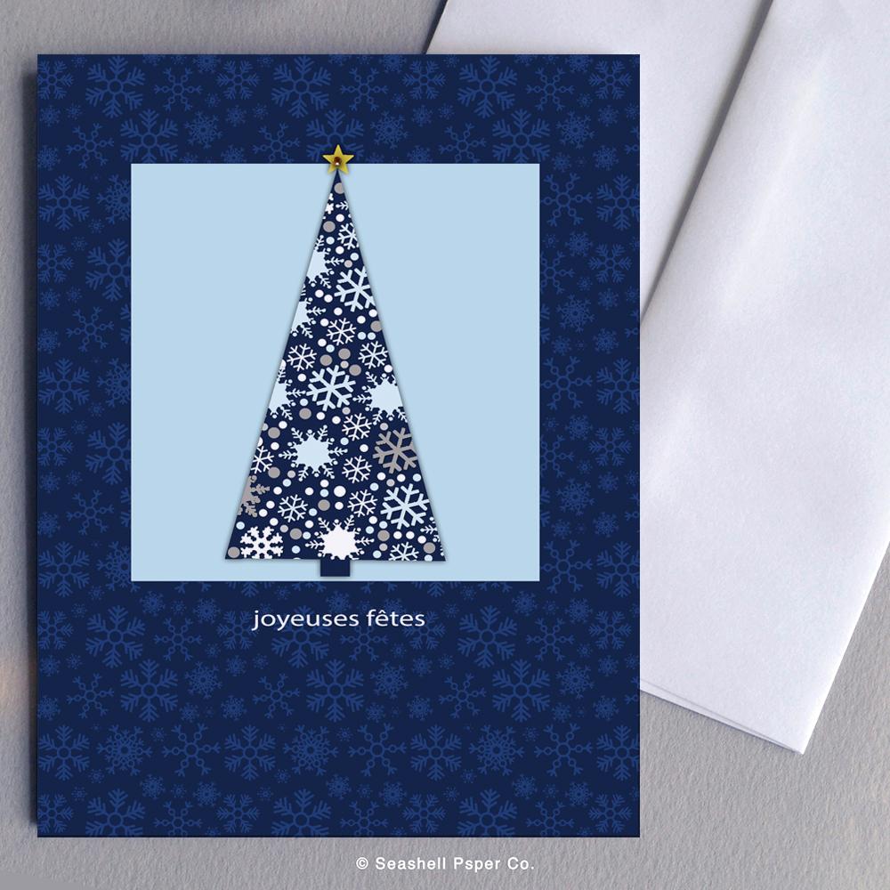 French Holiday Season Christmas Tree Card Wholesale (Package of 6) - seashell-paper-co