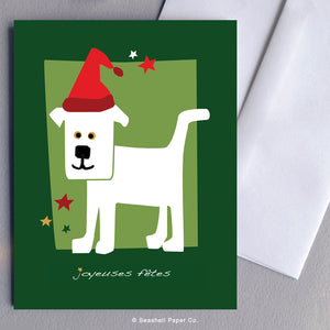 French Holiday Season Dog Card - seashell-paper-co