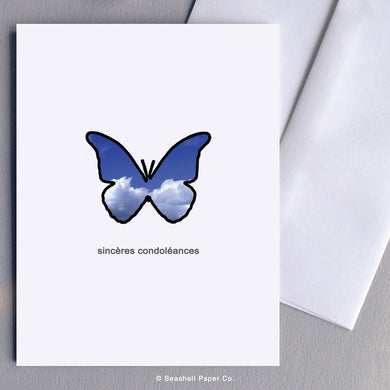 French Sympathy Butterfly Card - seashell-paper-co