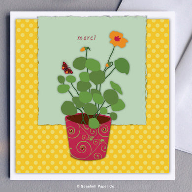 French Thank You Flowers Card - seashell-paper-co