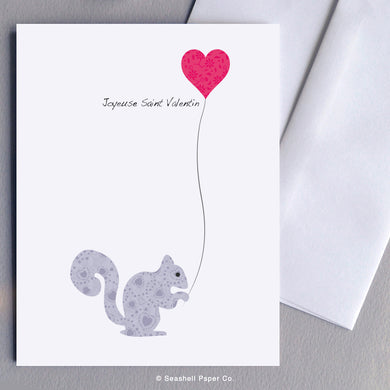 French Valentine's Day Squirrel Card - seashell-paper-co