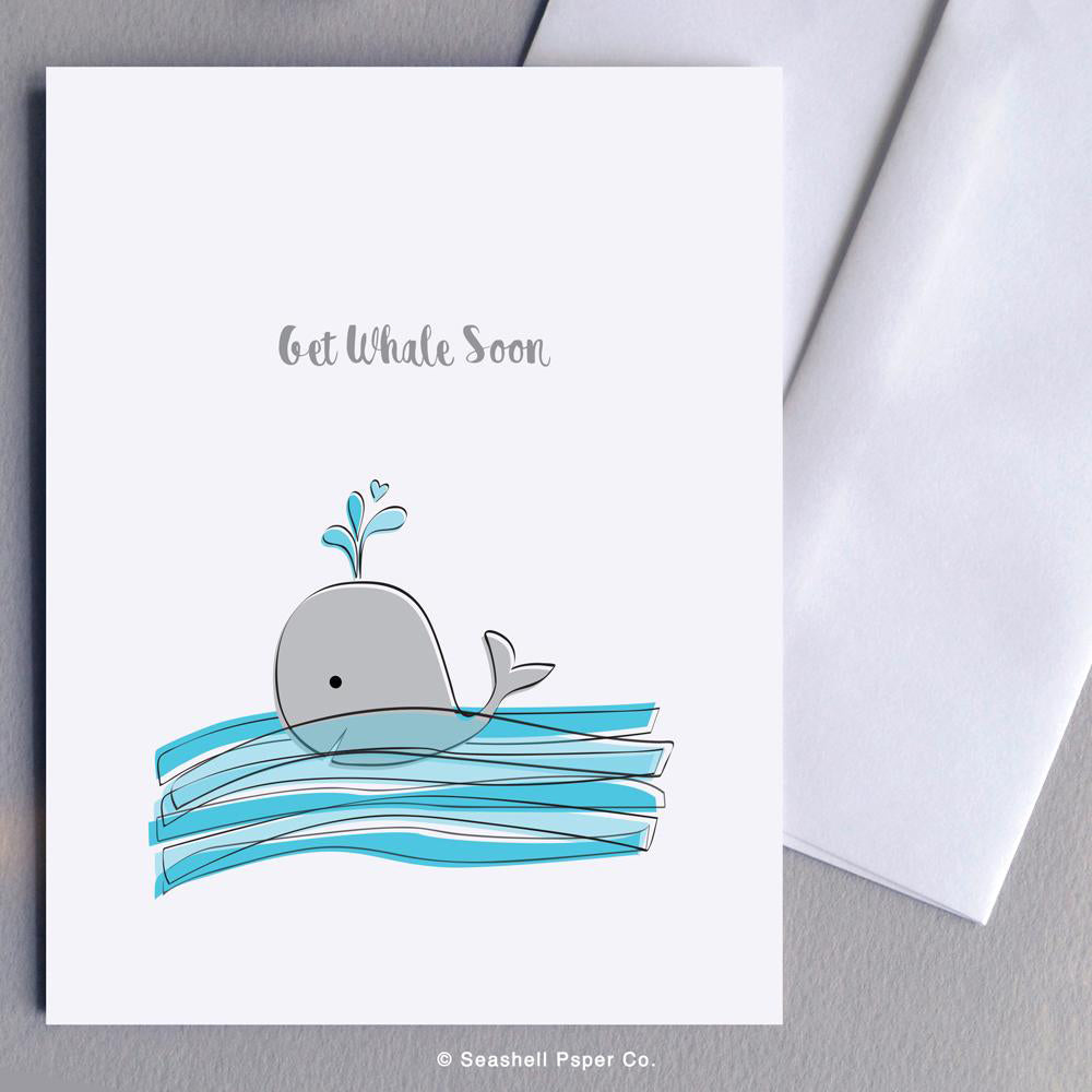 Get Well Whale Card Wholesale (Package of 6)