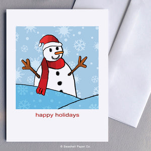 Holiday Seasons Snowman Card - seashell-paper-co