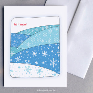 Holiday Seasons Let It Snow Card - seashell-paper-co