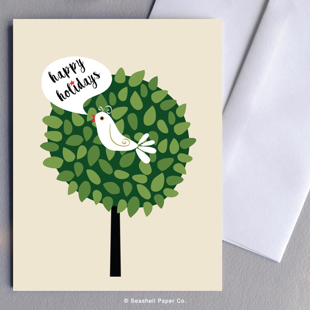 Holiday Seasons Bird Card Wholesale (Package of 6) - seashell-paper-co
