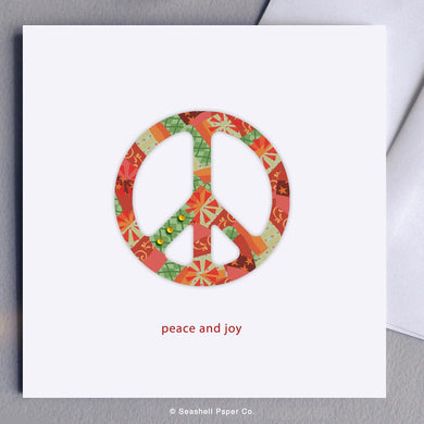 Holiday Seasons Peace And Joy Card Wholesale (Package of 6) - seashell-paper-co