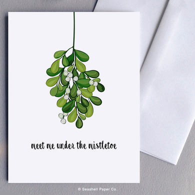 Holiday Season Mistletoe Card - seashell-paper-co