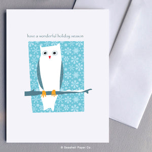Holiday Seasons Owl Card - seashell-paper-co