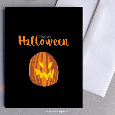 Halloween Pumpkin Card Wholesale (Package of 6) - seashell-paper-co