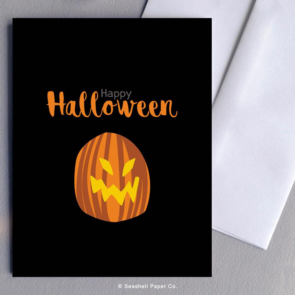 Halloween Pumpkin Card Wholesale (Package of 6) - seashell-paper-co